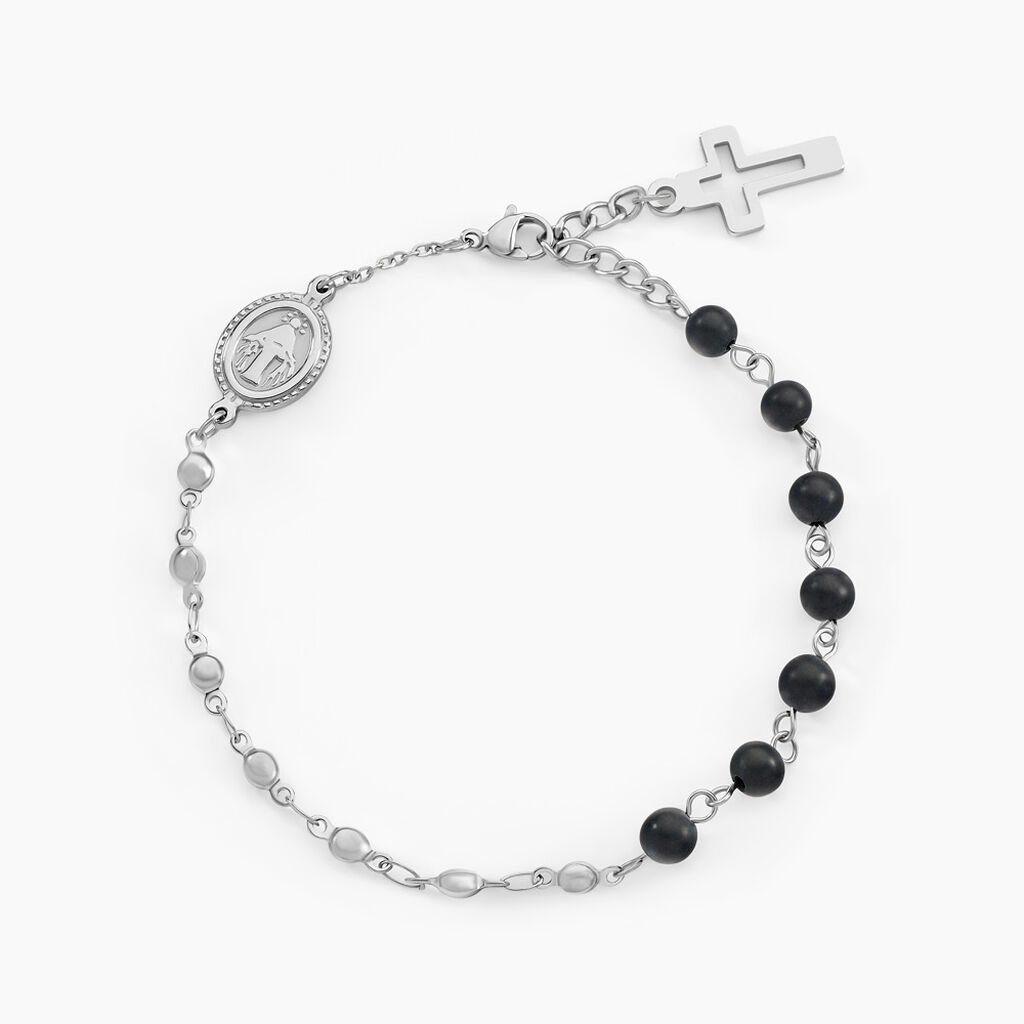 Bracelet Maximus Acier Blanc Onyx - Bracelets Homme | Histoire d&rsquo;Or