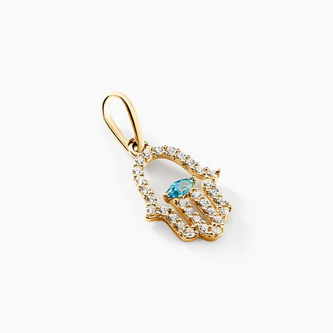 Pendentif Fatima Or Jaune Oxyde De Zirconium - Pendentifs Main de Fatma Femme | Histoire d’Or