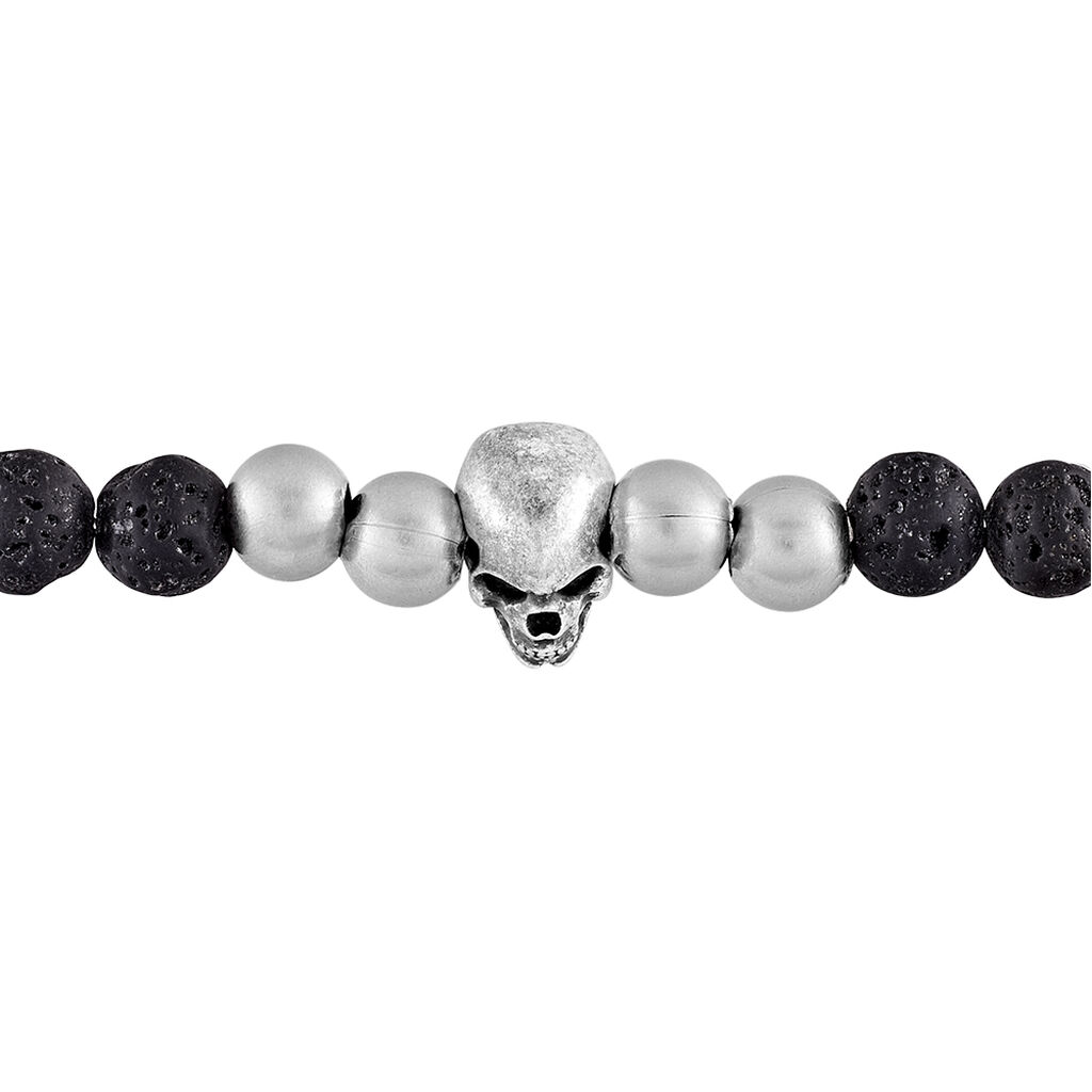 Bracelet Leto Acier Blanc Pierre De Lave - Bracelets fantaisie Homme | Histoire d’Or