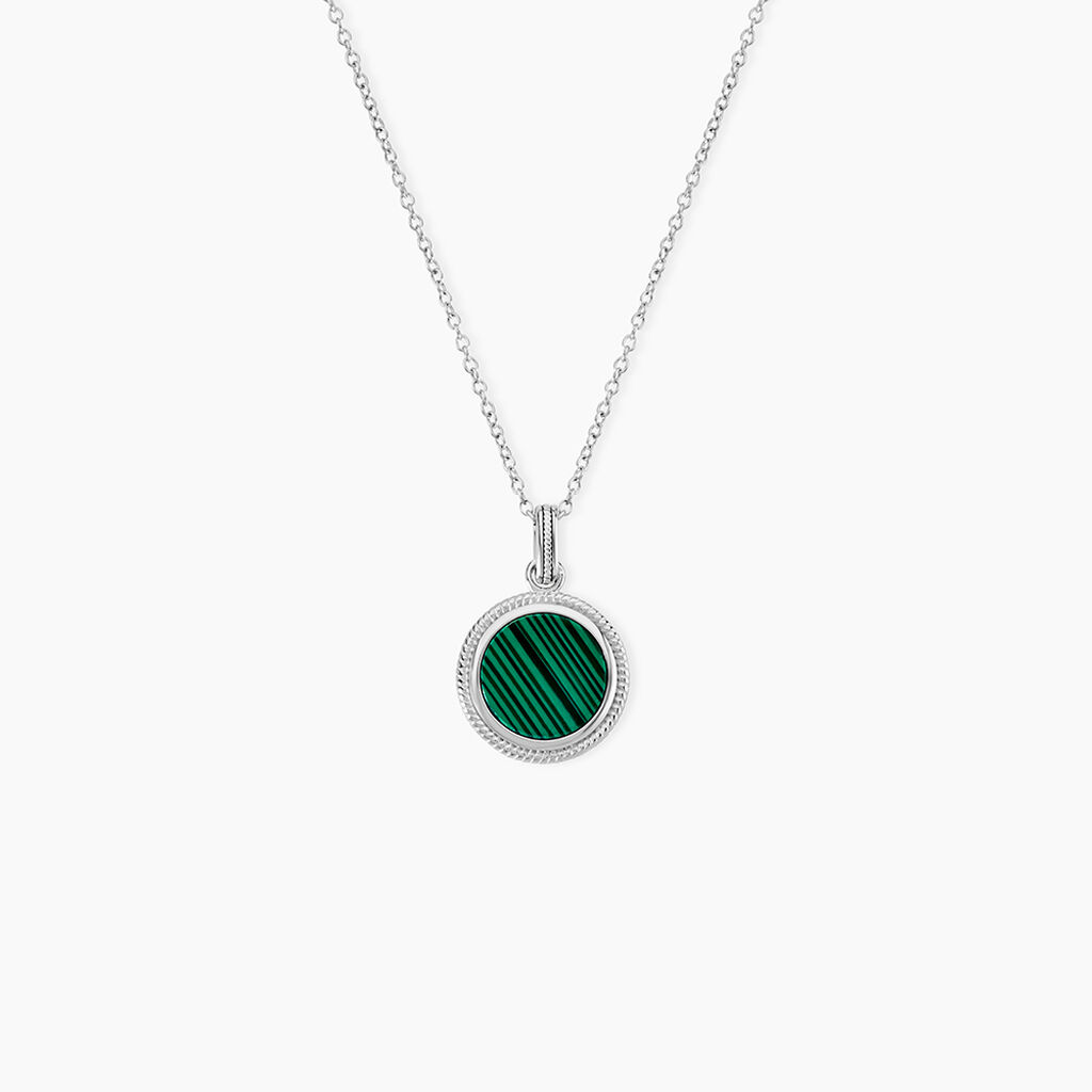 Collier Zea Argent Blanc Malachite - Colliers fantaisie Femme | Histoire d&rsquo;Or