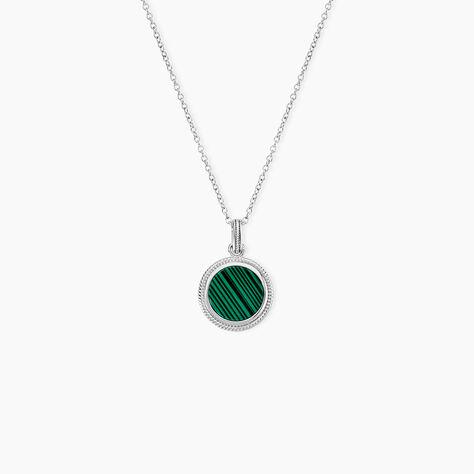 Collier Zea Argent Blanc Malachite - Colliers fantaisie Femme | Histoire d&rsquo;Or