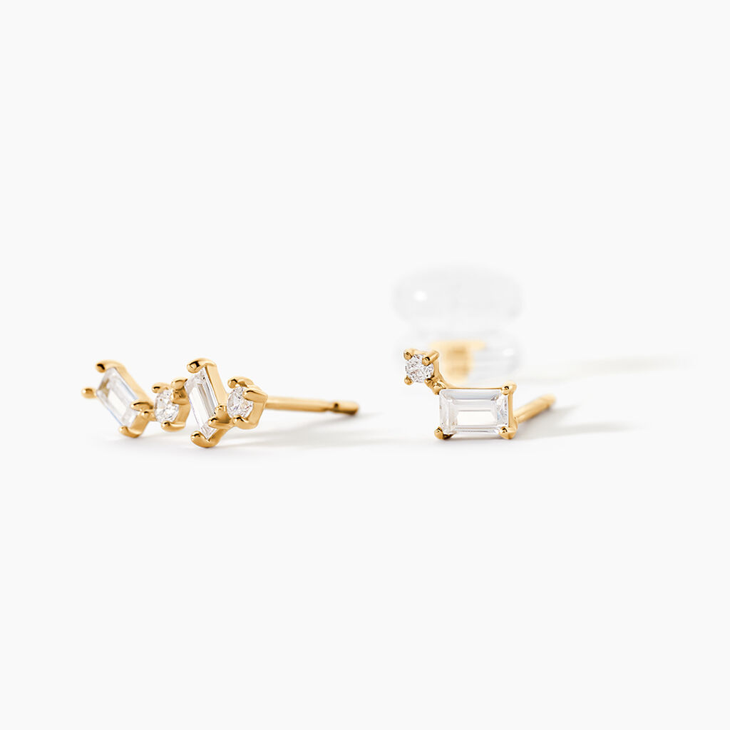 Boucles D'Oreillesucles D'Oreilles D&eacute;pareill&eacute;es Parys Or Jaune Oxyde De Zirconium - F&ecirc;te des m&egrave;res Femme | Histoire d&rsquo;Or