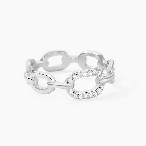 Bague Trait D'union Argent Blanc Oxyde De Zirconium - Bagues avec pierre Femme | Histoire d&rsquo;Or