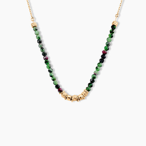 Collier Manua Plaqué Or Jaune Pierre D'imitation - Colliers Femme | Histoire d’Or