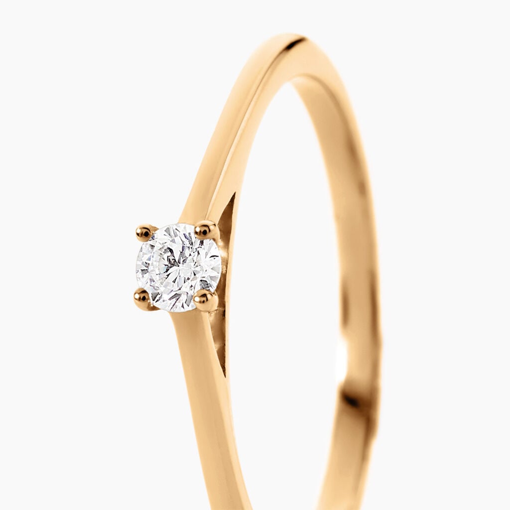 Bague Brynne Plaqu&eacute; Or Jaune Oxyde De Zirconium - Bagues solitaires Femme | Histoire d&rsquo;Or