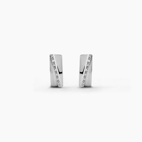 Cr&eacute;oles Timira Rondes Or Blanc Diamant - Boucles d'oreilles pierres pr&eacute;cieuses Femme | Histoire d&rsquo;Or