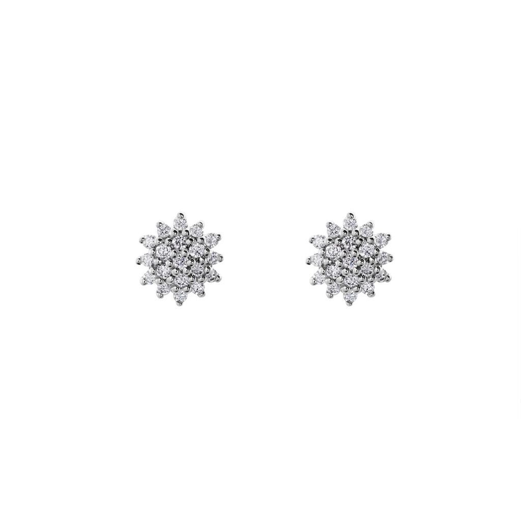 Boucles D'oreilles Puces Platine Alden Diamants - Clous d'oreilles Femme | Histoire d&rsquo;Or