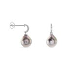 Boucles D'oreilles Puces Gatiene Or Blanc Perle De Culture Et Diamant - Boucles d'oreilles pendantes Femme | Histoire d&rsquo;Or