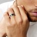 Bague Acier Blanc Stelios Diamant - Bagues solitaires Homme | Histoire d’Or