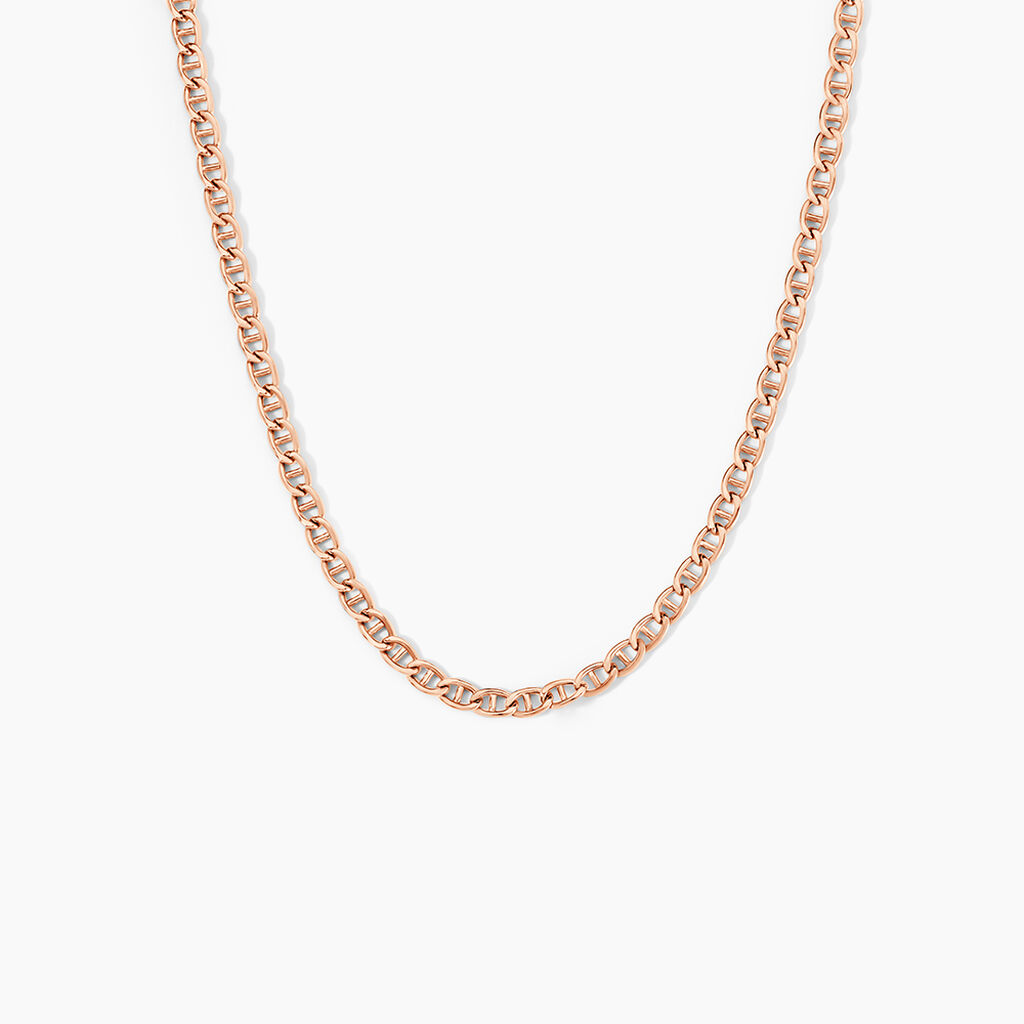 Collier Capucin Or Rose Maille Marine Plate - Chaines Femme | Histoire d&rsquo;Or