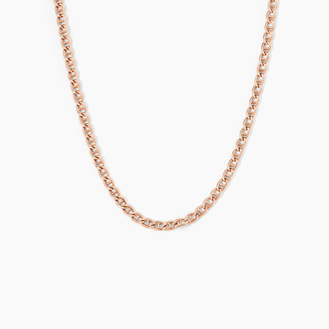 Collier Capucin Or Rose Maille Marine Plate - Chaines Femme | Histoire d&rsquo;Or