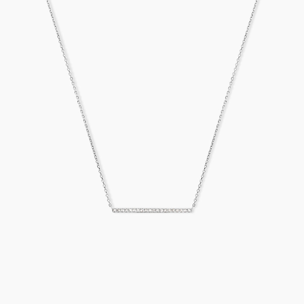 Collier Alayna Or Blanc Diamant - Colliers Femme | Histoire d&rsquo;Or
