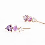 Boucles D'oreilles Lauressa Or Rose Amethyste Violet Oxyde - Clous d'oreilles Femme | Histoire d&rsquo;Or