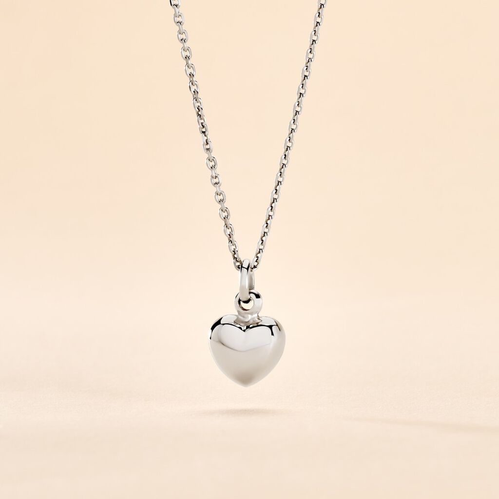 Collier Barbara Argent Blanc - Colliers Coeur Femme | Histoire d’Or