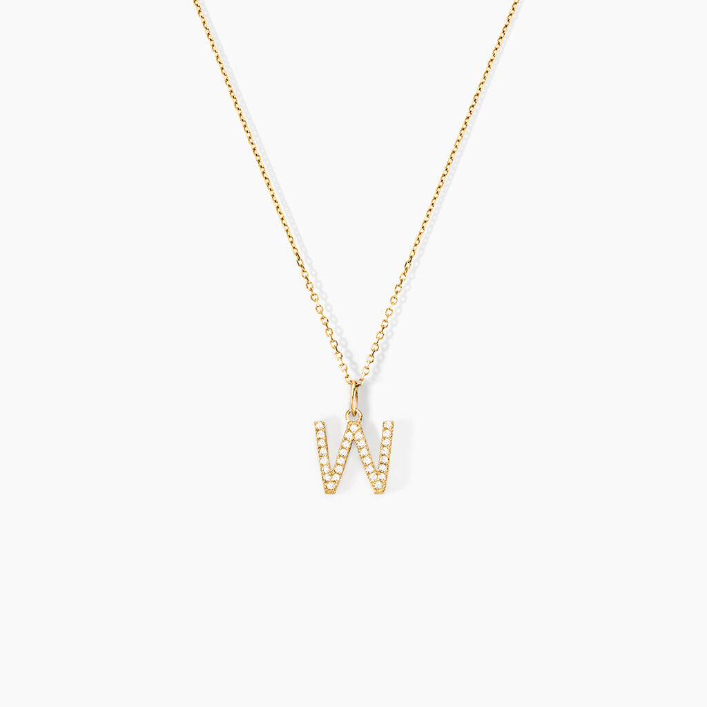 Pendentif Lettre W Or Jaune Oxyde - Pendentifs Famille | Histoire d&rsquo;Or