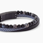 Bracelet Jourdan Cuir De Vache Noir Quartz - Bracelets Cuir Homme | Histoire d&rsquo;Or
