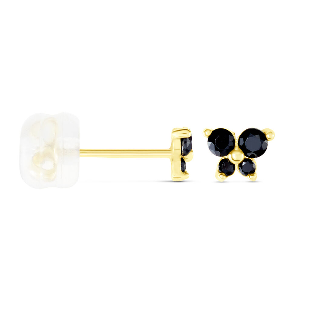 Boucles D'oreilles Puces Or Jaune Oxydes De Zirconium - Clous d'oreilles Femme | Histoire d’Or