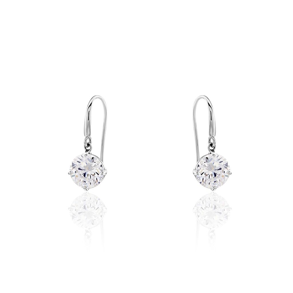 Boucles D'oreilles Pendantes Or Blanc Aedhan Oxydes - Boucles d'oreilles pendantes Femme | Histoire d’Or