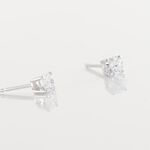 Boucles D'oreilles Puces Or Blanc Victoria Diamants - Clous d'oreilles Femme | Histoire d&rsquo;Or
