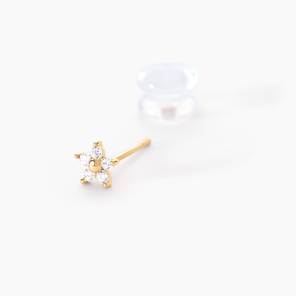 Boucles D'oreilles Puces Or Jaune Convallaria Oxydes - Clous d'oreilles Femme | Histoire d&rsquo;Or