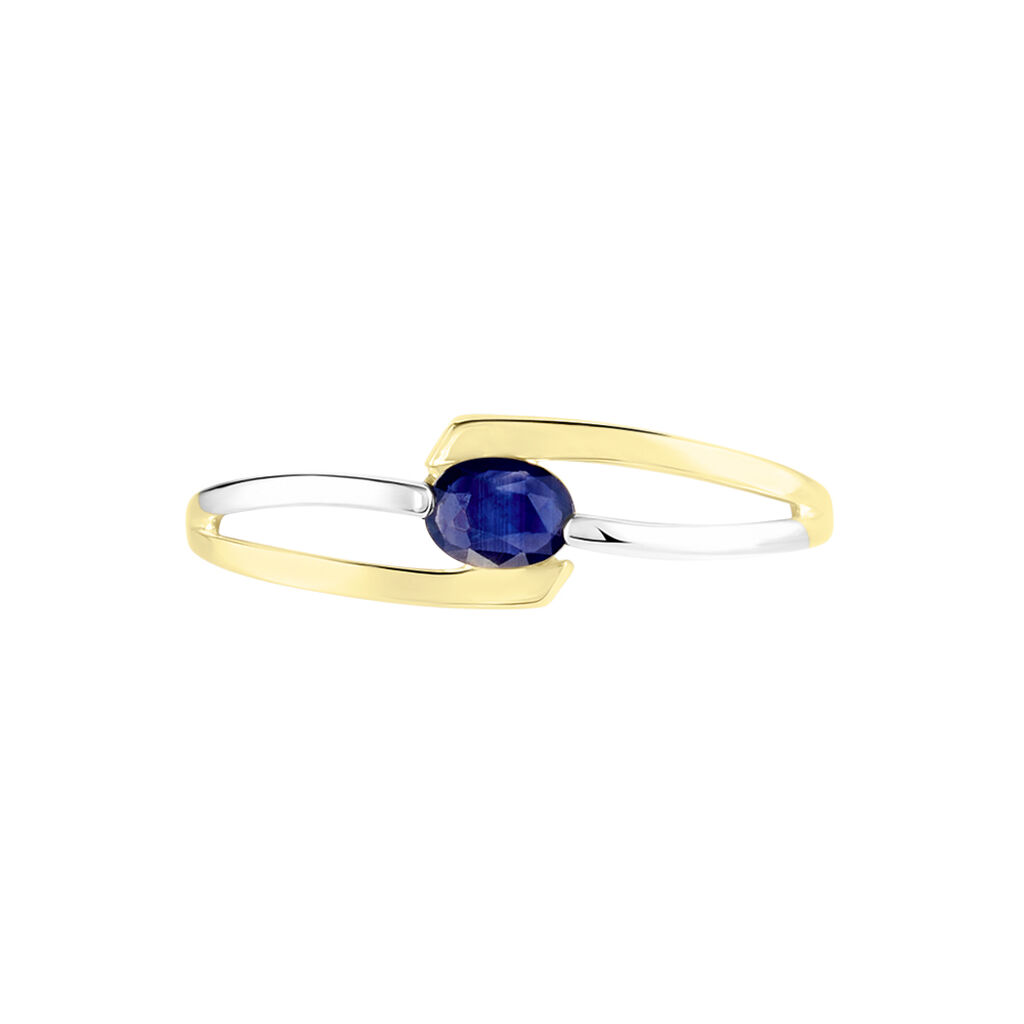Bague Sylvene Or Bicolore Saphir - Bagues solitaires Femme | Histoire d’Or
