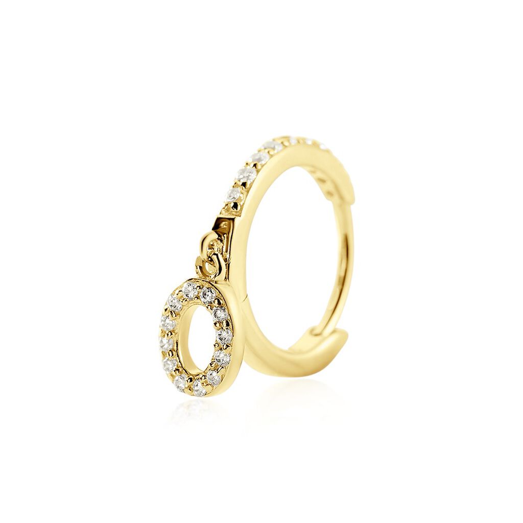Cr&eacute;ole Unitaire L&eacute;ria Or Jaune Oxydes De Zirconium - Boucles d'oreilles cr&eacute;oles Femme | Histoire d&rsquo;Or