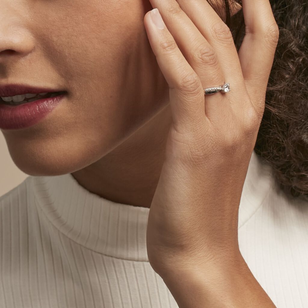 Bague Solitaire Doralicia Argent Blanc Oxyde De Zirconium - Bagues solitaires Femme | Histoire d’Or