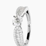 Bague Stockholm Ld Platine Blanc Diamant Synth&eacute;tique - Bagues solitaires Femme | Histoire d&rsquo;Or