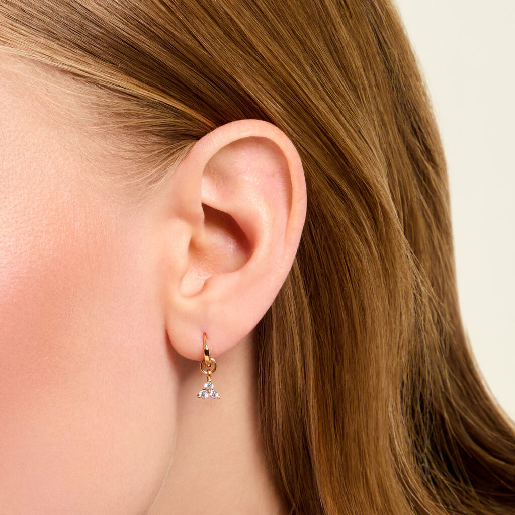 Cr&eacute;oles Annik Plaqu&eacute; Or Jaune Oxyde De Zirconium - Boucles d'oreilles cr&eacute;oles Femme | Histoire d&rsquo;Or