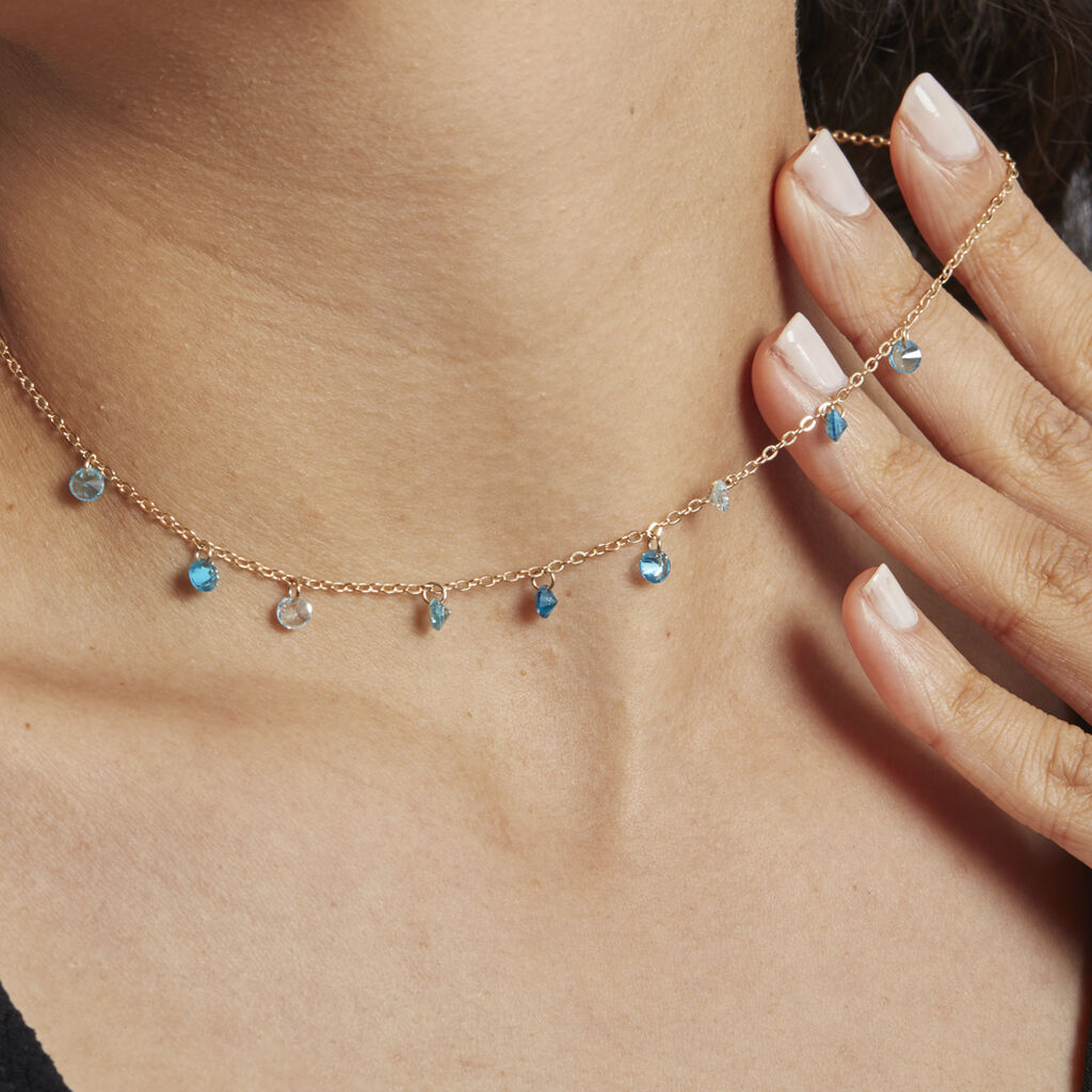 Collier Myosothis Plaqué Or Pierres - Colliers fantaisie Femme | Histoire d’Or