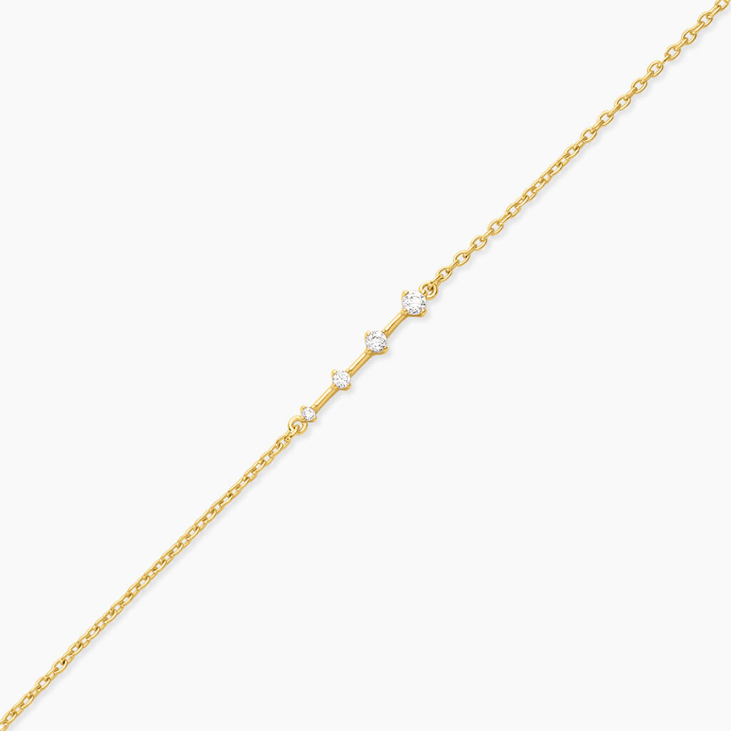 Bracelet Natasha Argent Dor&eacute; A L'Or 750/1000 Oxyde De Zirconium - Bracelets Femme | Histoire d&rsquo;Or