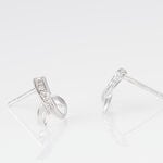 Boucles D'oreilles Puces Volute Or Blanc Diamant - Clous d'oreilles Femme | Histoire d&rsquo;Or
