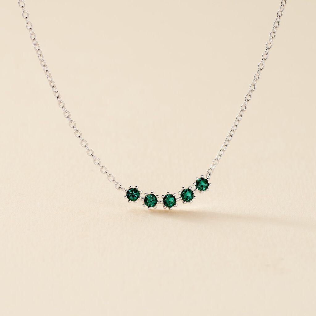 Collier Karrie Argent Blanc Oxyde De Zirconium - Colliers fantaisie Femme | Histoire d&rsquo;Or