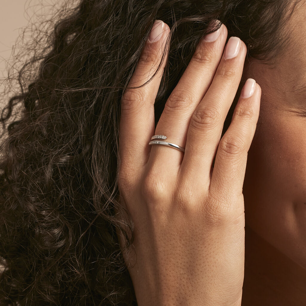 Bague Garoune Argent Blanc Oxyde De Zirconium - Bagues avec pierre Femme | Histoire d’Or