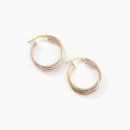 Créoles Tanya Or Tricolore - Boucles d'oreilles créoles Femme | Histoire d’Or