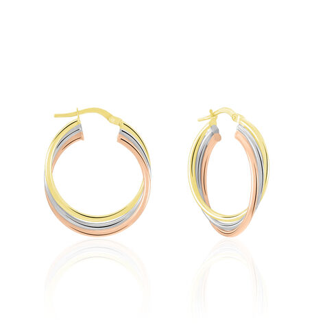 Créoles Tanya Or Tricolore - Boucles d'oreilles créoles Femme | Histoire d’Or