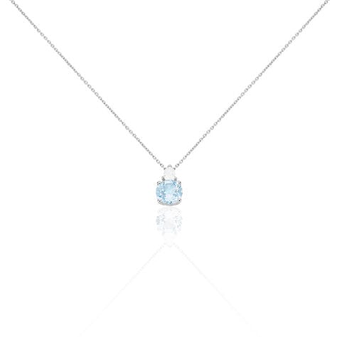 Collier Giana Or Blanc Topaze Et Oxyde De Zirconium - Colliers Femme | Histoire d’Or