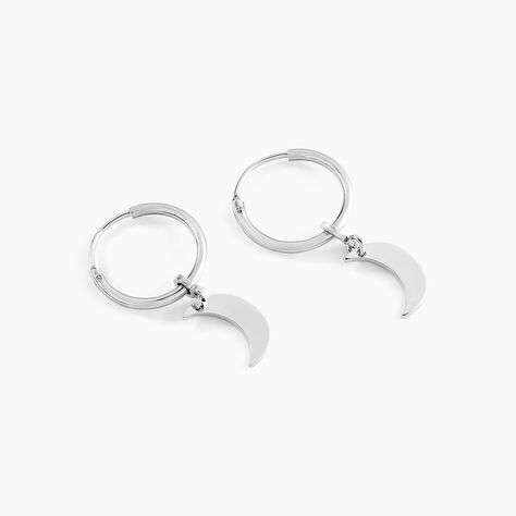 Créoles Elvyn Argent Blanc - Boucles d'oreilles créoles Femme | Histoire d’Or