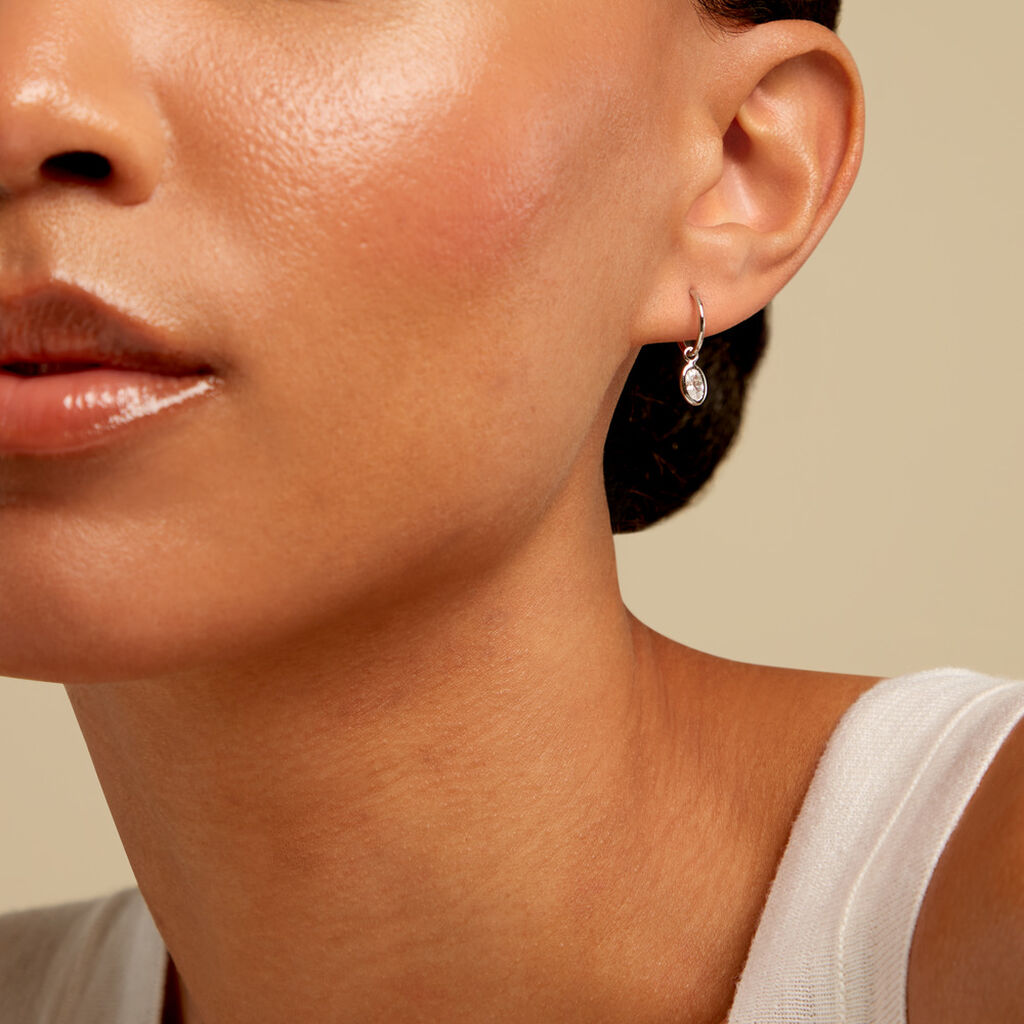 Cr&eacute;oles Ilvaae Argent Blanc Oxyde De Zirconium - Boucles d'oreilles cr&eacute;oles Femme | Histoire d&rsquo;Or