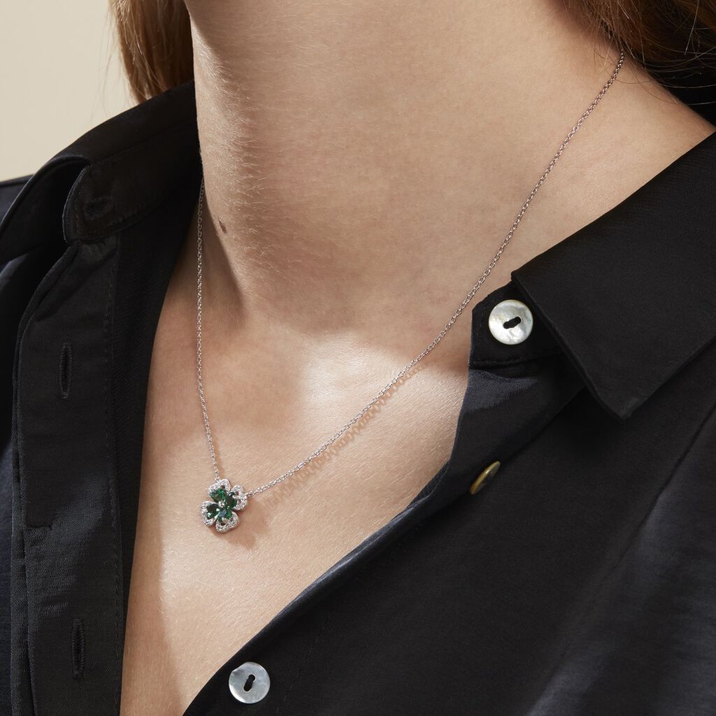 Collier Argent Blanc Deryn Verre Oxydes De Zirconium - Colliers fantaisie Femme | Histoire d’Or