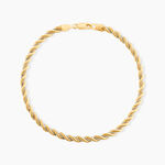 Bracelet Cordelia Maille Corde Et Venitienne Or Bicolore - Bracelets cha&icirc;ne Femme | Histoire d&rsquo;Or