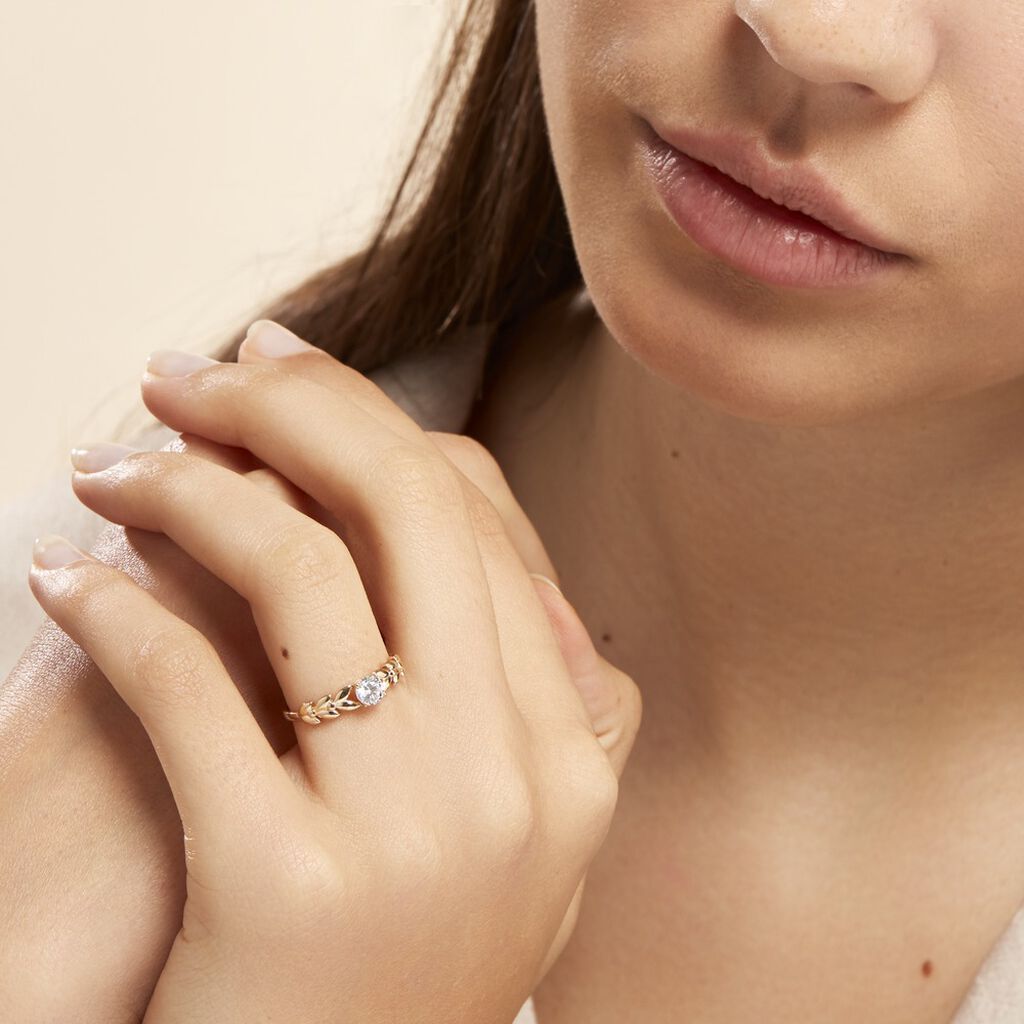 Bague Solitaire Alexine Or Jaune Oxyde De Zirconium - Bagues solitaires Femme | Histoire d’Or