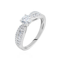 Bague Solitaire Stockholm Or Blanc Diamant Synthetique