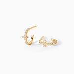 Cr&eacute;oles Like A Virgin Argent Dor&eacute; A L'Or 750/1000 Oxyde De Zirconium - Boucles d'oreilles cr&eacute;oles Femme | Histoire d&rsquo;Or