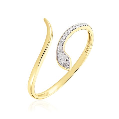 Bague Snake Or Jaune Diamant - Bagues avec pierre Femme | Histoire d’Or