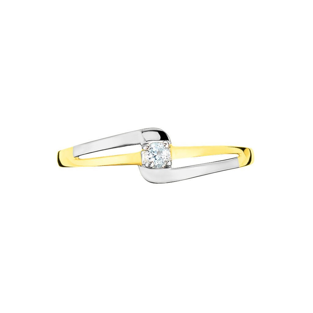 Bague Nesryne Or Bicolore Topaze - Bagues solitaires Femme | Histoire d’Or