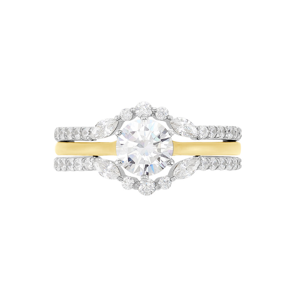 Bague Berlin Argent Bicolore Oxyde De Zirconium -  Femme | Histoire d’Or