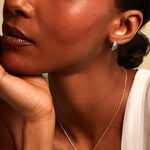 Cr&eacute;oles Elowen Argent Blanc Pierre De Synthese - Boucles d'oreilles cr&eacute;oles Femme | Histoire d&rsquo;Or