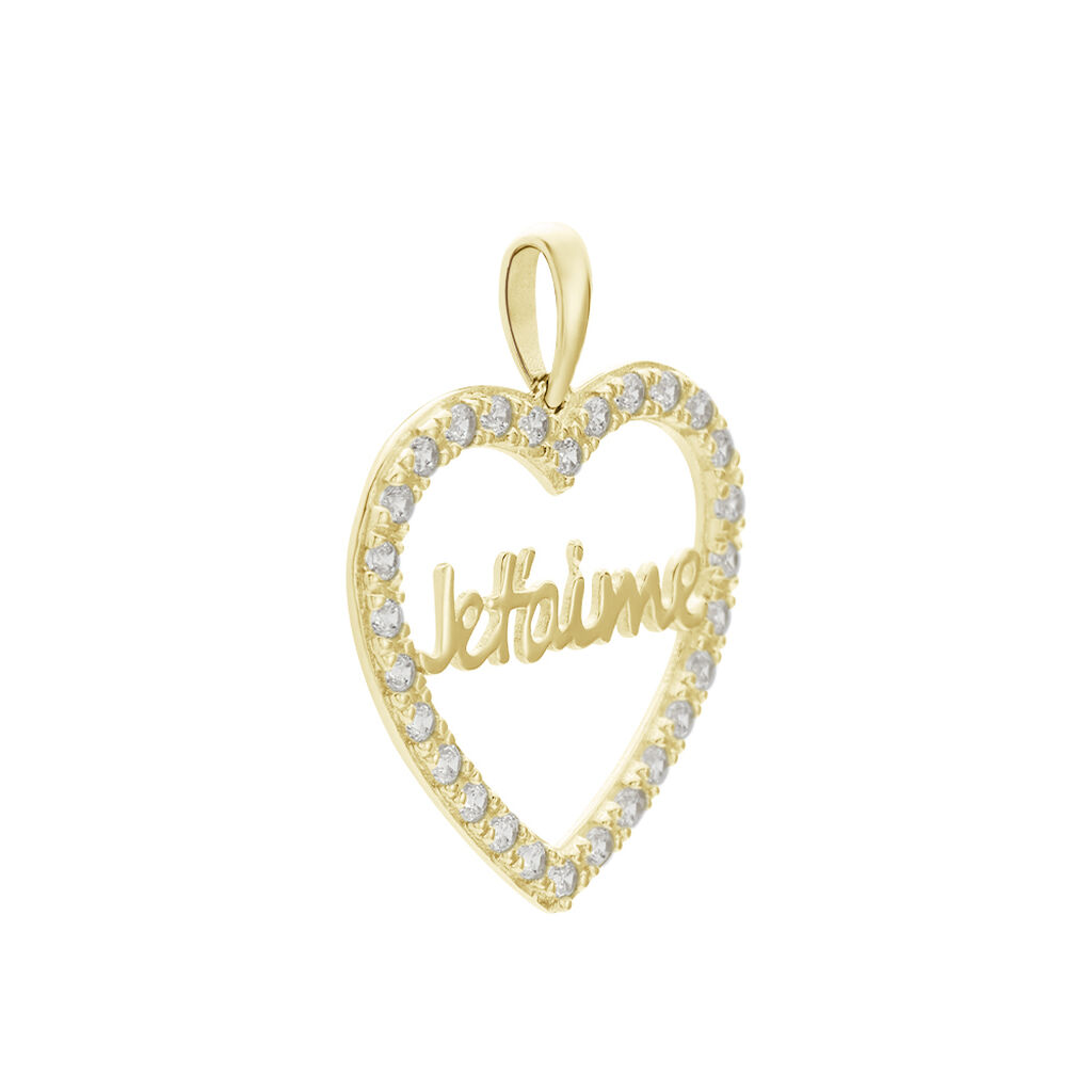 Pendentif Or Jaune Derry Oxyde De Zirconium - Pendentifs Coeur Femme | Histoire d’Or