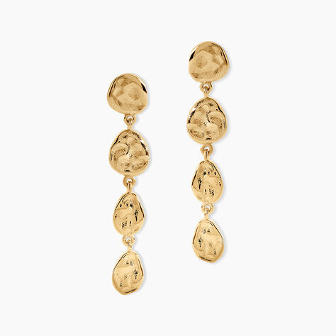 Boucles D'Oreilles Pendantes Paquita Argent Dor&eacute; A L'Or 750/1000 - Boucles d'oreilles pendantes Femme | Histoire d&rsquo;Or